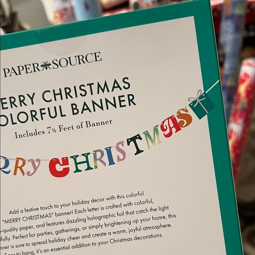Paper Source MERRY CHRISTMAS Red and Green Christmas Banner